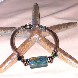 Silver Magnetic  Bracelet. Beautiful.crystal Beads .